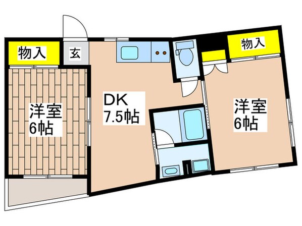 第六カイビルの物件間取画像